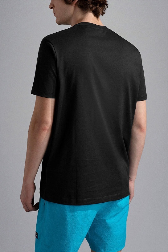 Мужская чёрная футболка Paul & Shark logo-print