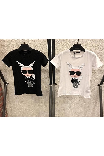 Женская белая футболка Karl Lagerfeld "Capricorn"   
