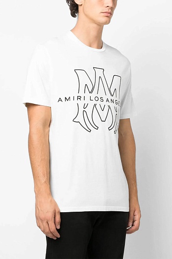Мужская белая футболка Amiri Los Angeles   