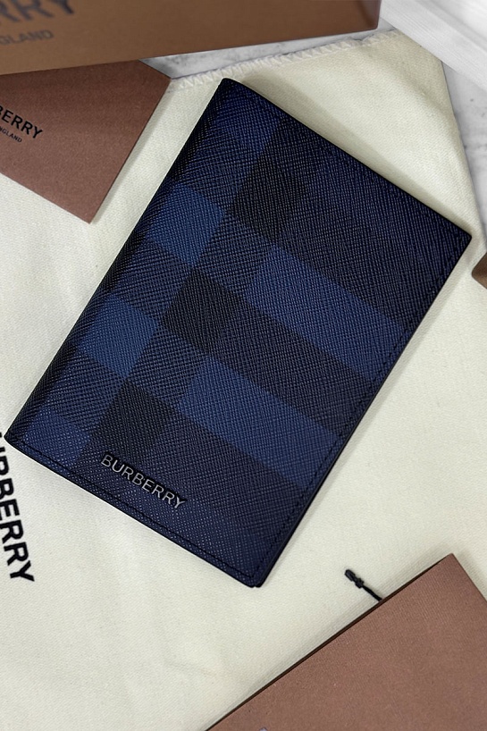 Кожаная обложка для паспорта Burberry Check Premium 14x10x2 см