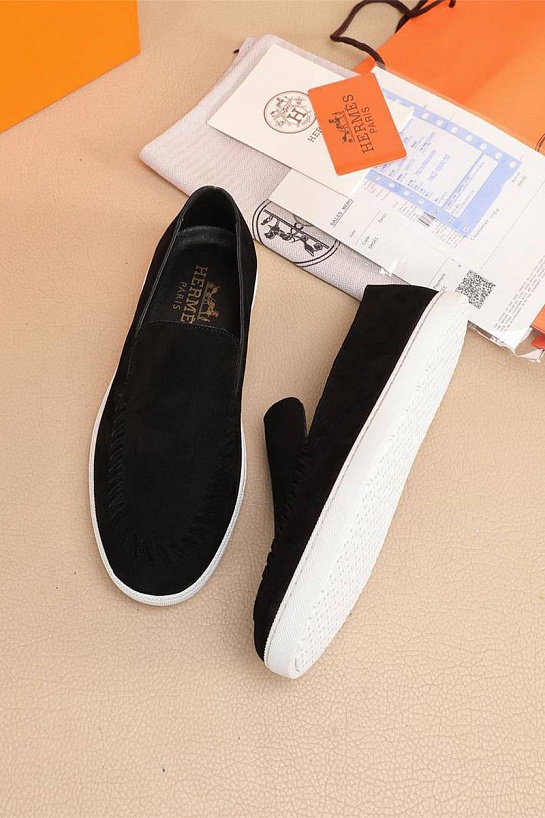 Мужские замшевые лоферы Hermes Julian - Black