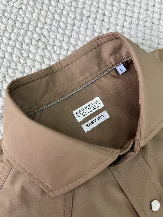 Мужская бежевая рубашка Brunello Cucinelli Premium