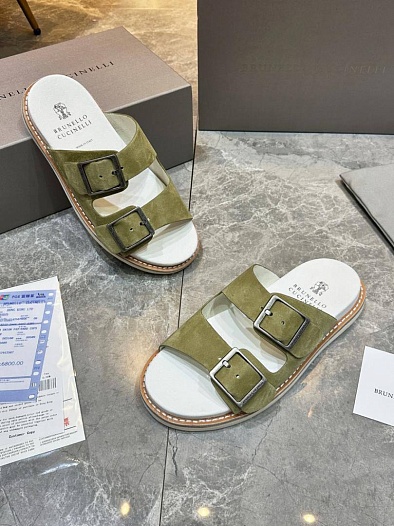 Замшевые шлёпанцы Brunello Cucinelli Urban   