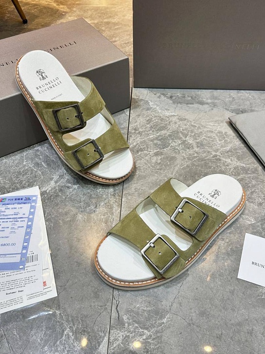 Замшевые шлёпанцы Brunello Cucinelli Urban