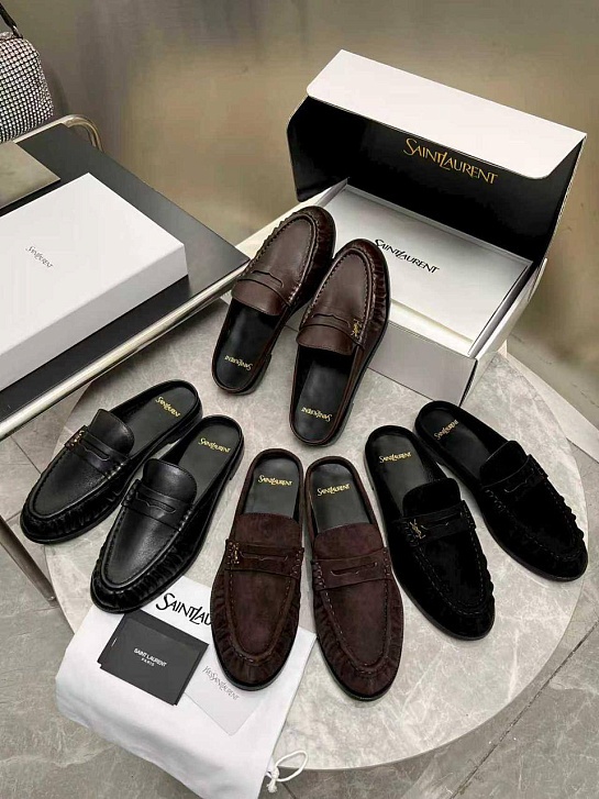 Женские кожаные мюли Yves Saint Laurent premium