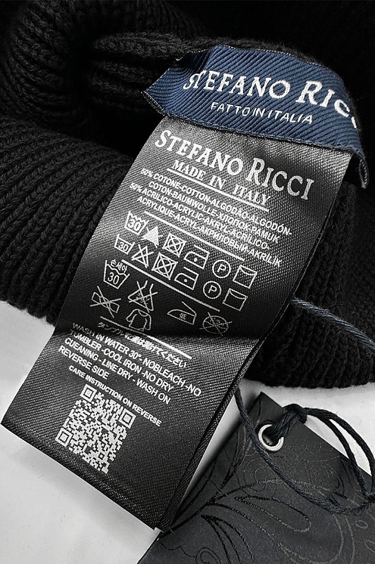 Шапка Stefano Ricci logo-embroidered - Black