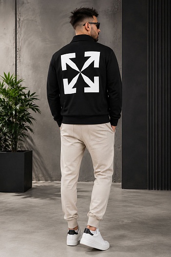 Мужская чёрная кофта Off-White Arrow logo-print   