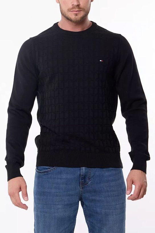 Мужской джемпер Tommy Hilfiger logo-embroidered - Black