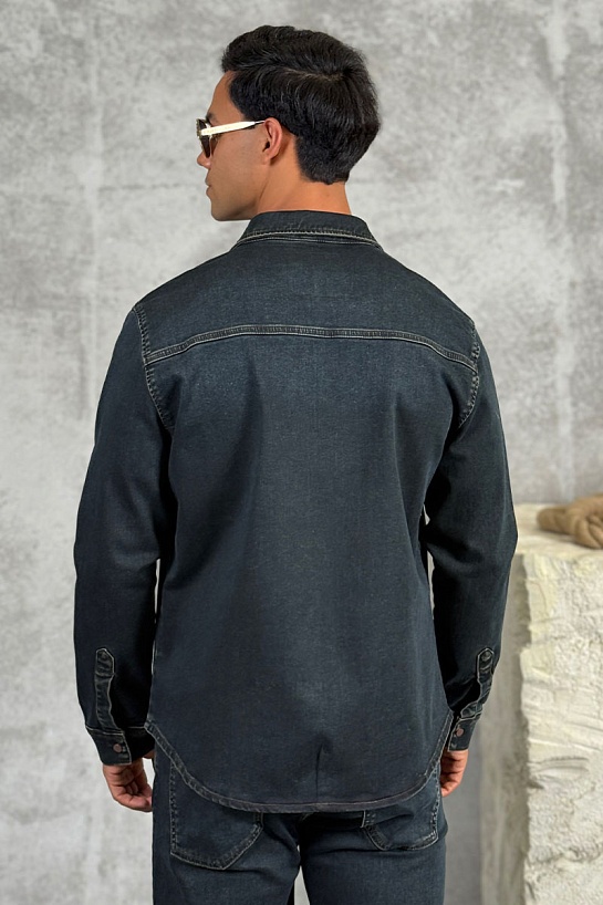 Джинсовая рубашка Loro Piana тёмно-синего цвета