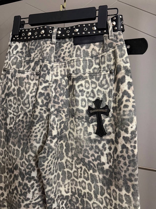 Женские джинсы Chrome Hearts Leopard Premium