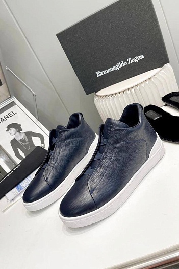 Кроссовки с мехом Ermenegildo Zegna Triple Stitch - Navy   