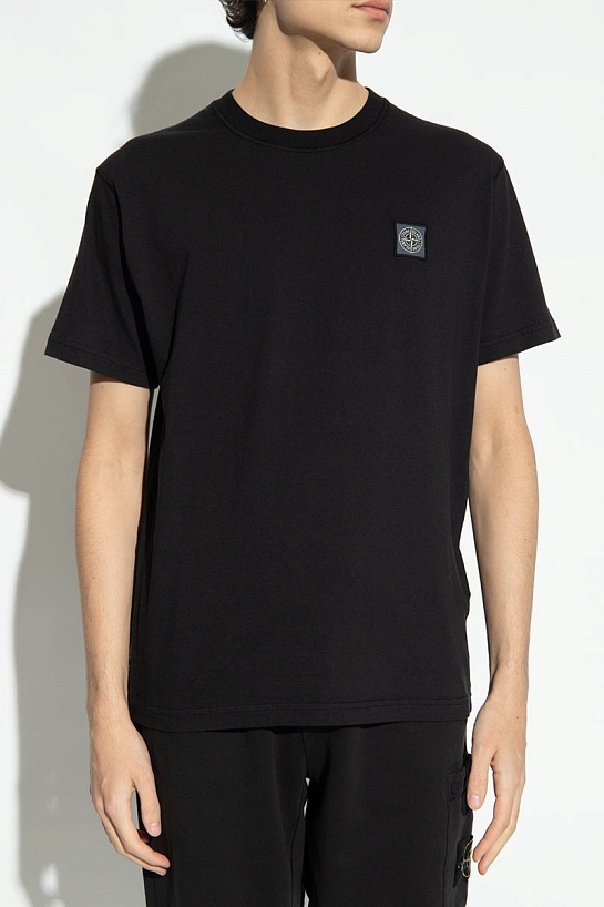 Мужская футболка Stone Island compass-patch - Black