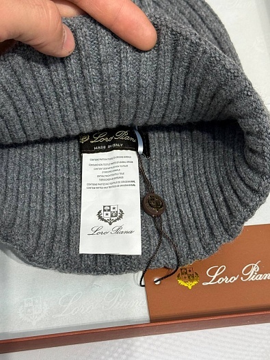 Шапка Loro Piana premium logo-embroidered - Grey   