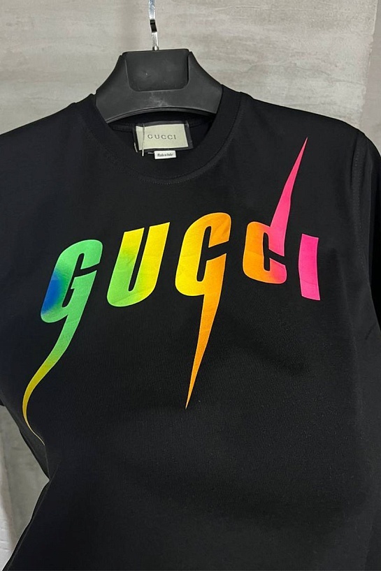 Мужская чёрная футболка Gucci Blade logo-print