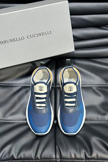 Комбинированные кроссовки Brunello Cucinelli panelled-design - Blue   