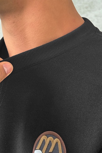 Мужской свитшот Moncler logo-patch - Grey   