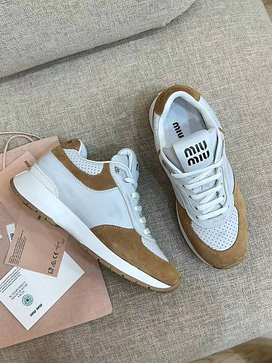 Женские кроссовки MIU MIU Premium - Grey / Brown   