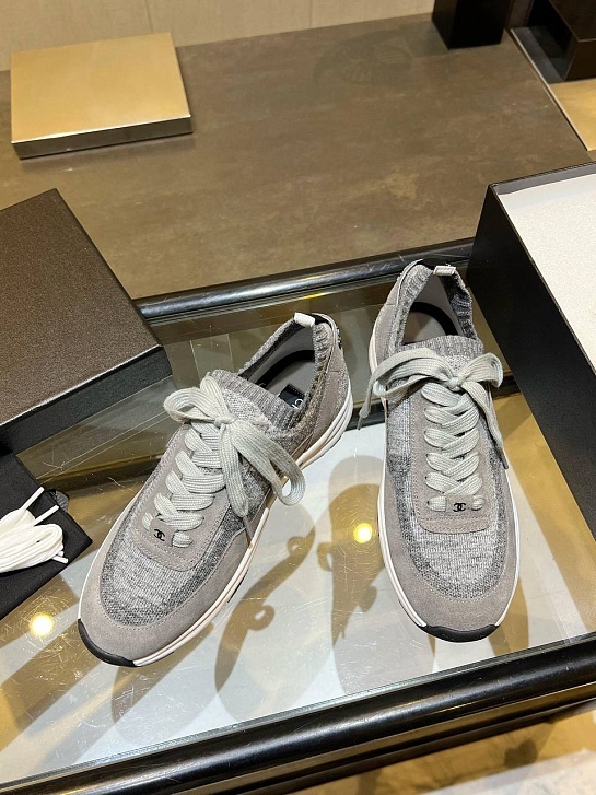 Женские кроссовки Chanel Premium - Grey