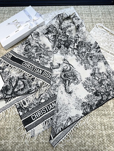 Шарф Dior Toile de Jouy Sauvage premium 140x140 см   