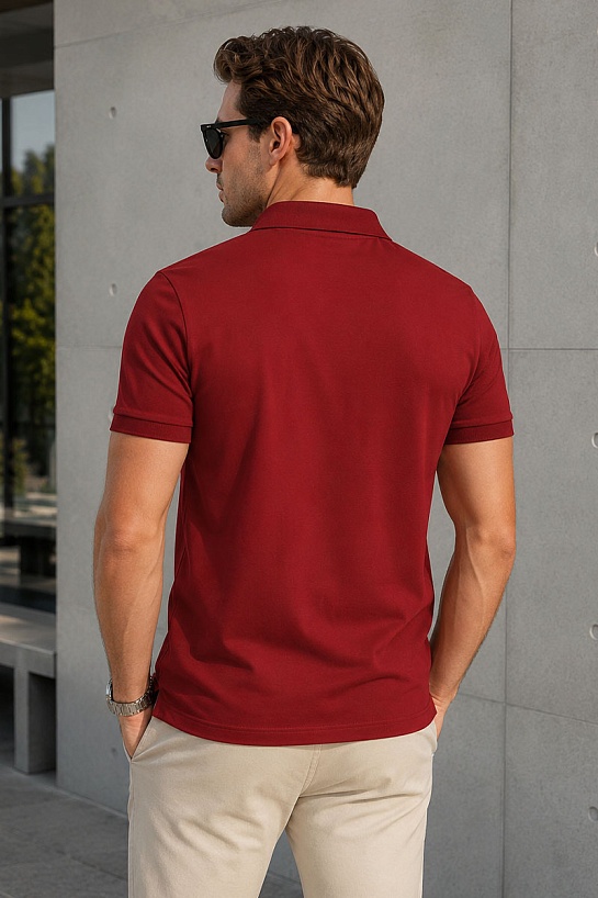 Мужское красное поло Hugo Boss classic badge
