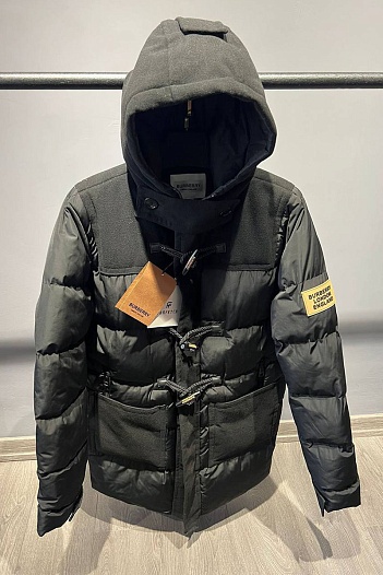 Мужская чёрная парка Burberry London England logo-patch   