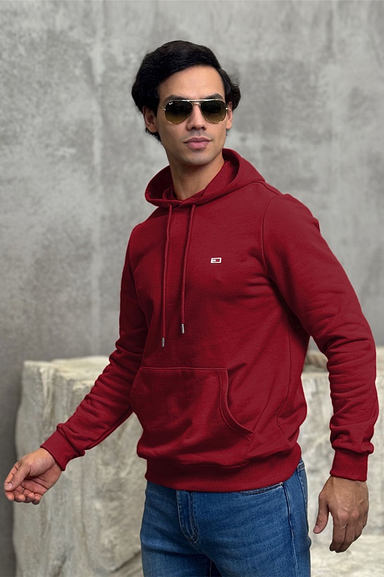 Мужское худи Tommy Hilfiger бордового цвета