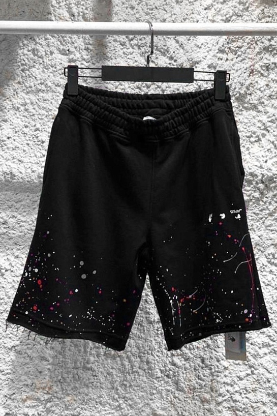 Мужские чёрные шорты Off-White paint splatter