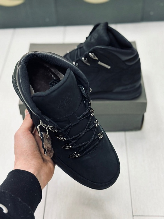 Мужские ботинки с мехом Timberland Euro Rock Hiker - Black