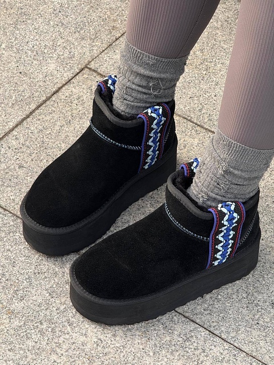 Женские ботинки UGG Ultra Mini Braid Platform - Black