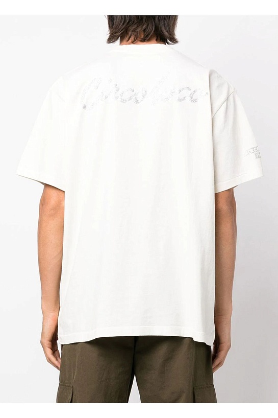 Белая оверсайз футболка Off-White x Circoloco glitter-logo
