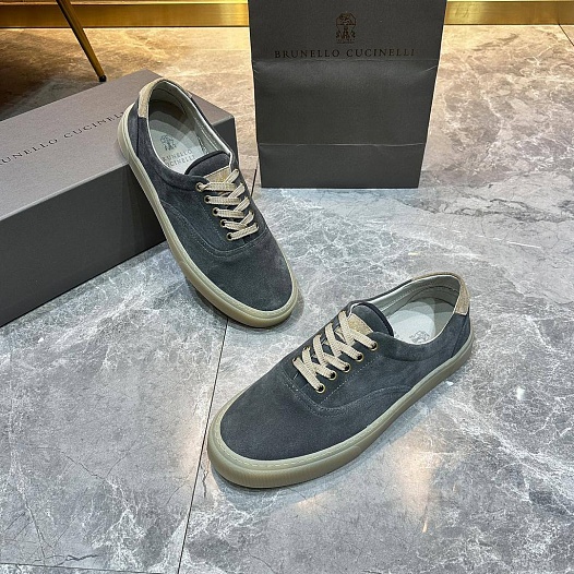 Замшевые кеды Brunello Cucinelli Sail low-top - Grey   