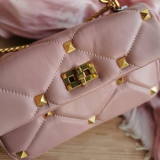 Женская сумка Valentino Roman Stud 25x14 см - Pink   