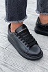 Чёрные кожаные кроссовки Alexander McQueen