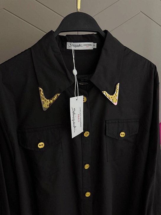 Женская чёрная рубашка Schiaparelli premium