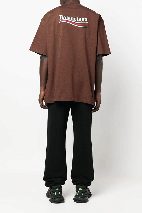Оверсайз футболка Balenciaga Political Campaign - Brown