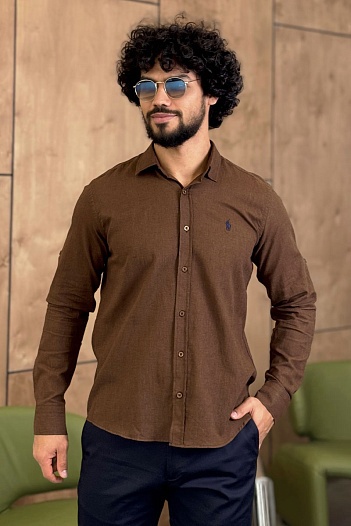 Мужская рубашка Роlо Ralрh Lаurеn коричневого цвета   