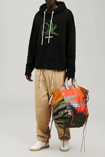 Чёрное худи Palm Angels Broken Palm logo-print   
