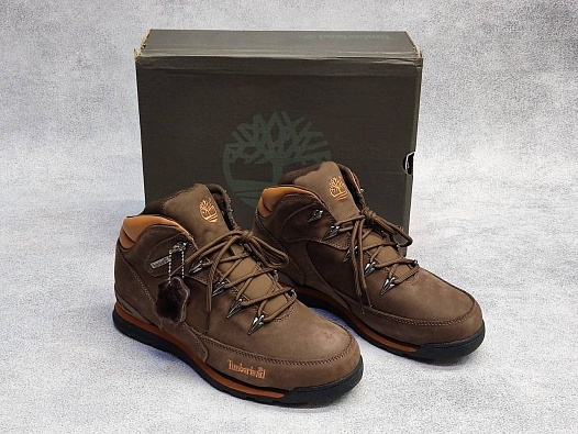 Мужские ботинки с мехом Timberland Euro Rock Hiker - Brown   