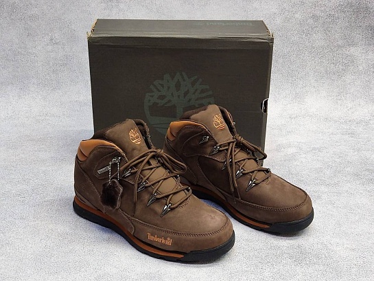 Мужские ботинки с мехом Timberland Euro Rock Hiker - Brown