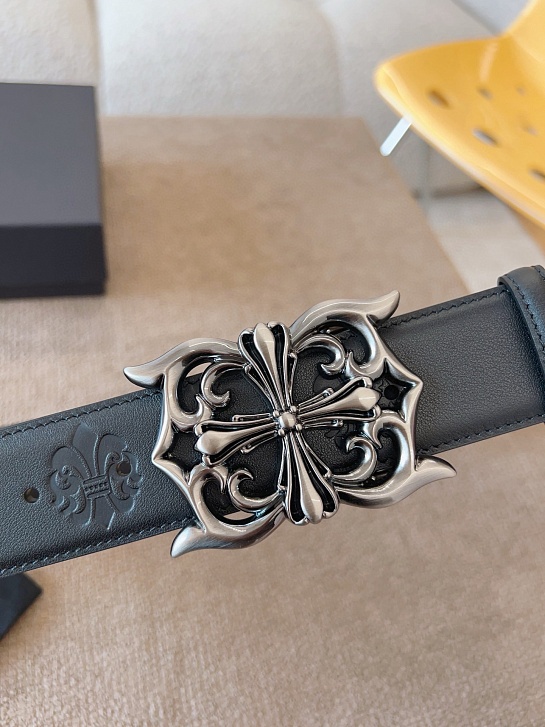 Кожаный ремень Chrome Hearts Cross Patch Cemetery premium