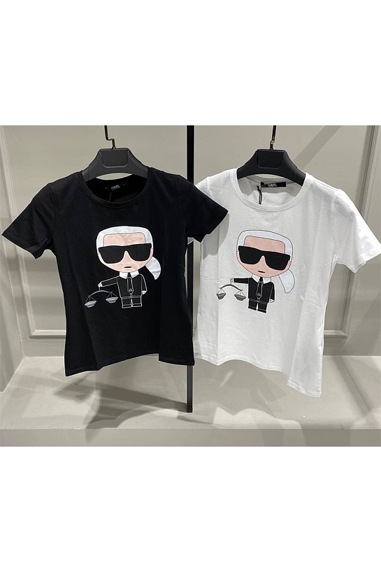Женская чёрная футболка Karl Lagerfeld "Libra"