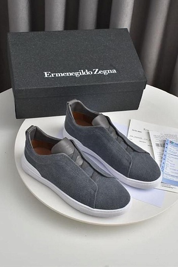 Серые кроссовки Ermenegildo Zegna Triple Stitch Canvas   