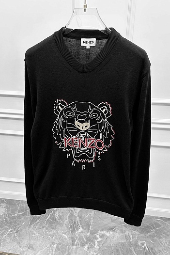 Чёрный свитер Kenzo Tiger logo-embroidered   