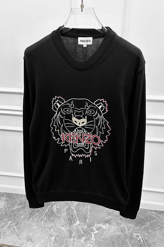 Чёрный свитер Kenzo Tiger logo-embroidered