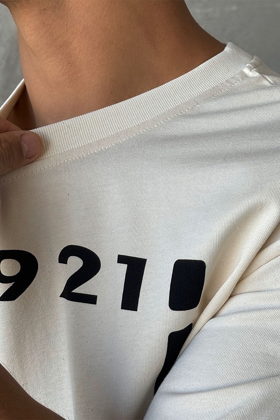 Оверсайз футболка Gucci 1921 logo - Beige