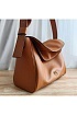 Кожаная сумка-хобо Big Leaf 30x24 см - Brown