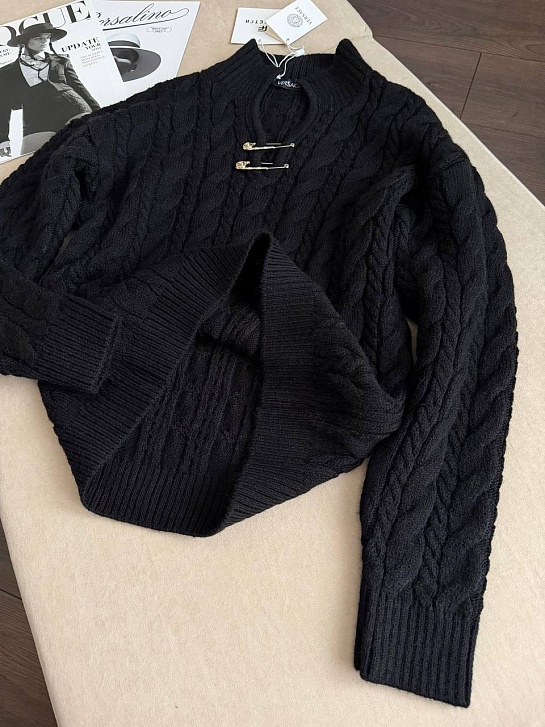 Женский шерстяной свитер Versace premium - Black
