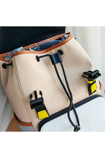 Кожаный рюкзак Coach Track colorblock 40x32 см   