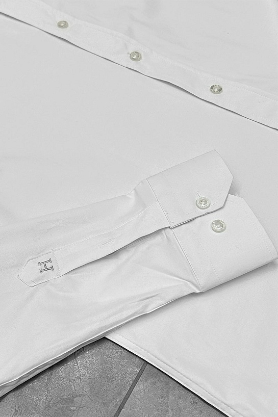 Мужская белая рубашка Hermes H embroidered