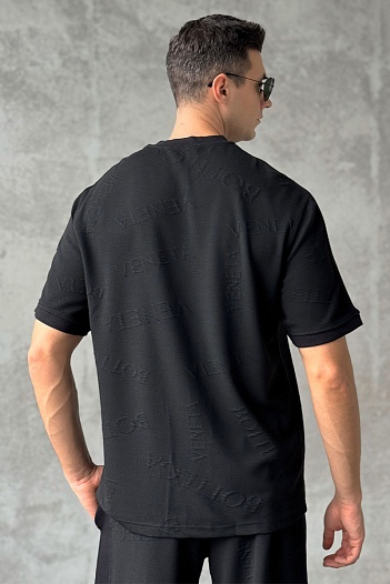 Мужская футболка Bottega Veneta embossed - Black   